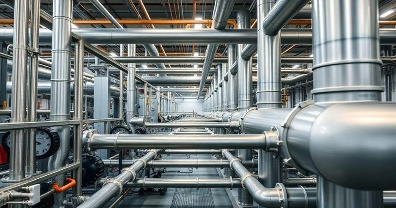 Construção de linhas de distribuição de vapor